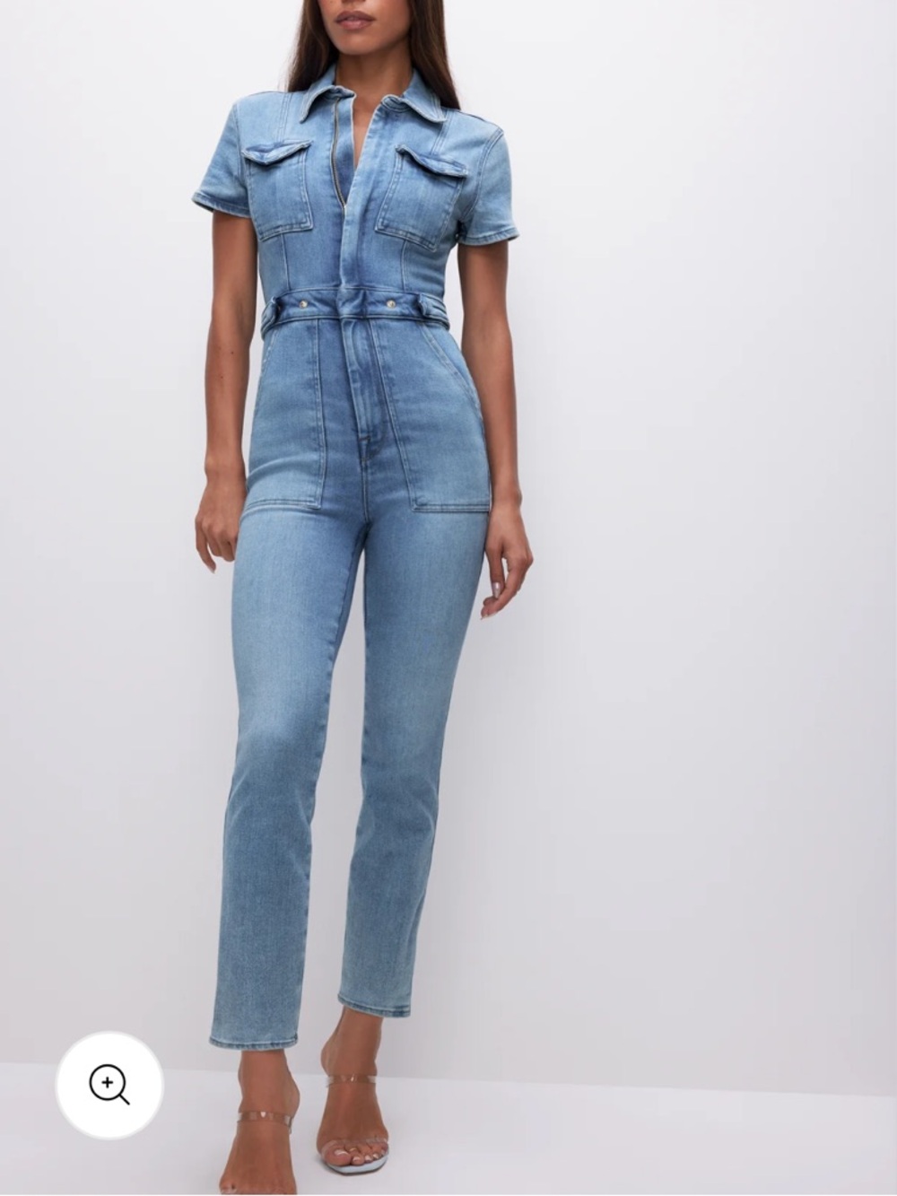 GOOD AMERICAN DENIM JUMPSUIT SIZE LARGE FIT FOR SUCCESS JEAN JUMPER L